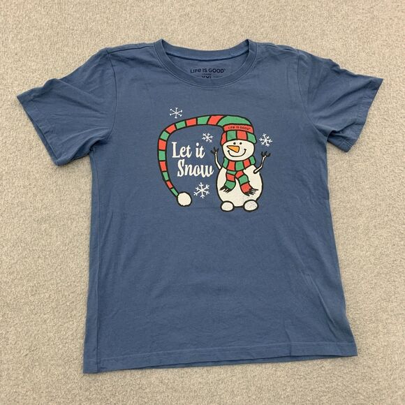 Life Is Good Crusher Tee Snowman Size XXL Let it Snow Short Sleeve - Picture 1 of 11